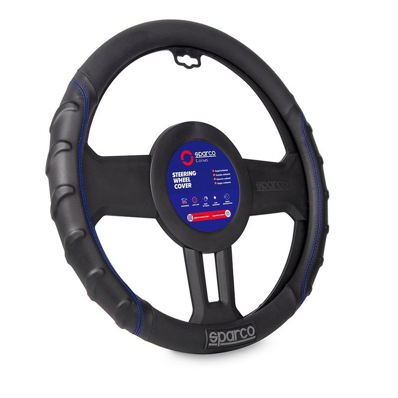 SPARCO - Funda Cubre Volante Forro De Timon Costura Sparco Sps102bl.