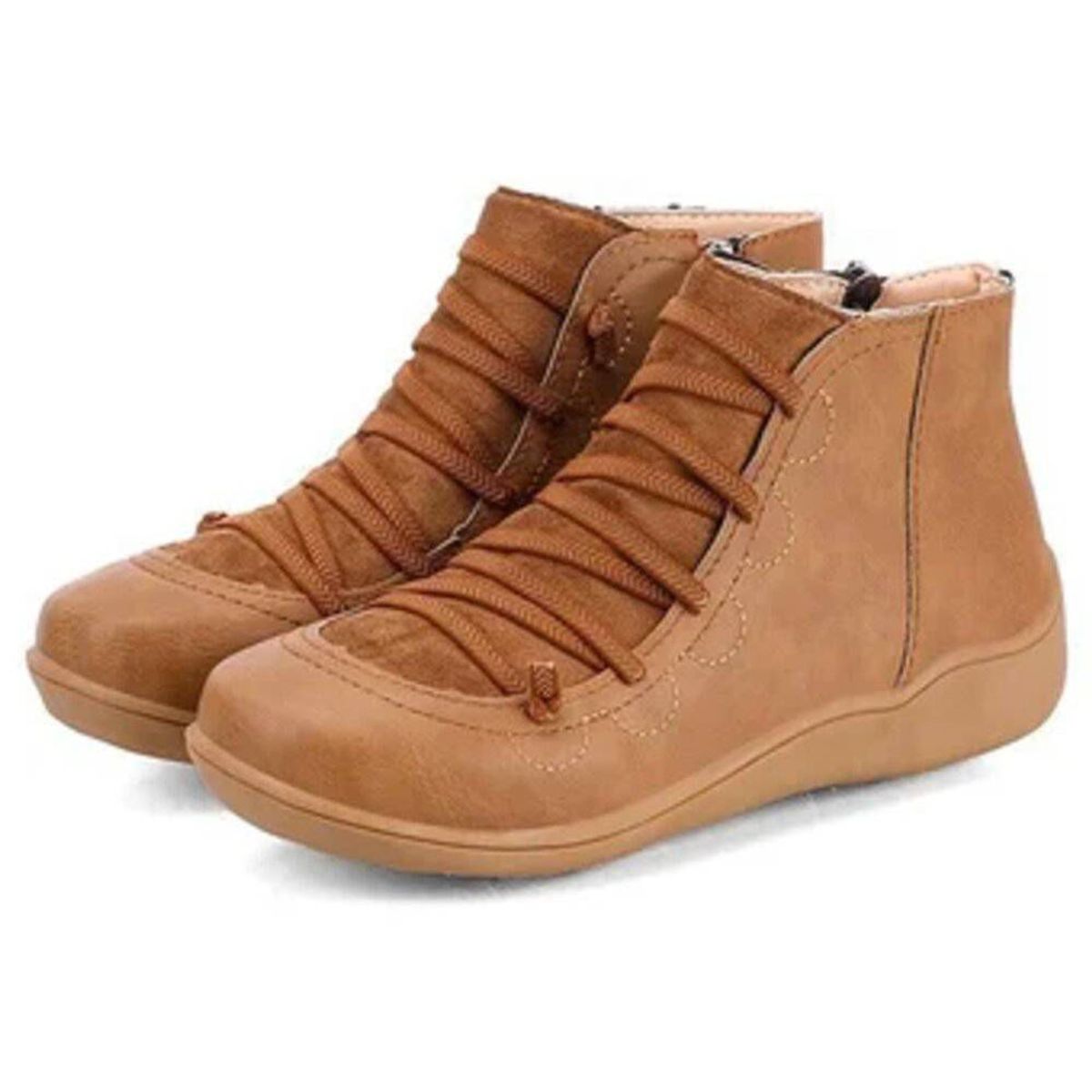 BLWOENS - Botines de ecocuero cortos para mujer.