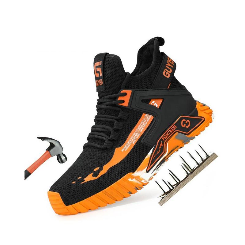 BLWOENS - Zapatos de Seguridad ligeros para hombres cómodos trabajo - Naranja.