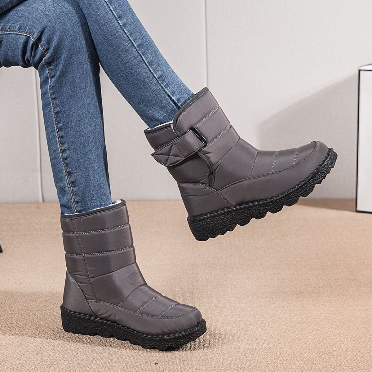 BLWOENS - Botas de nieve impermeables para mujer zapatos cálidos de felpa