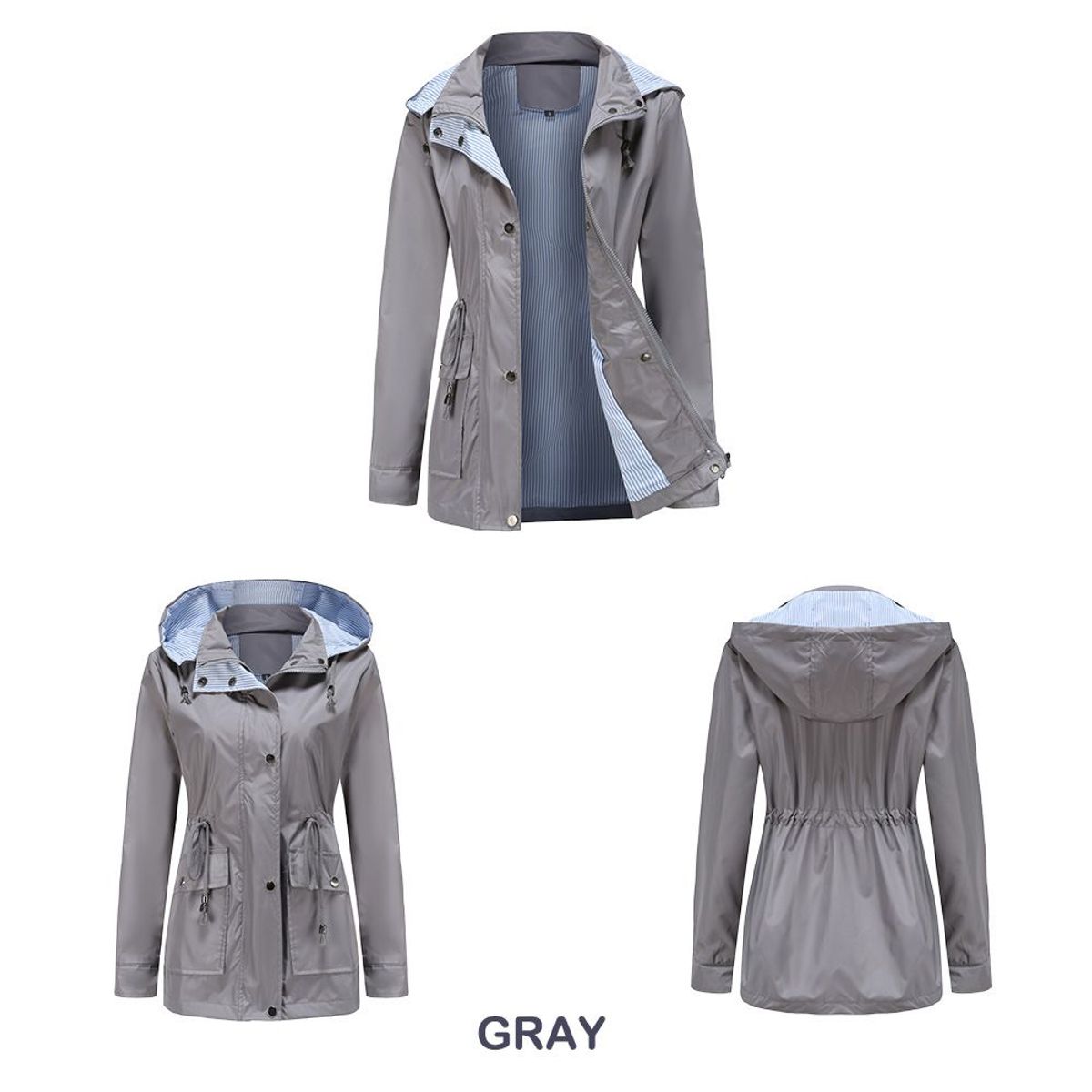 BLWOENS - Casaca de mujer con capucha - Gris