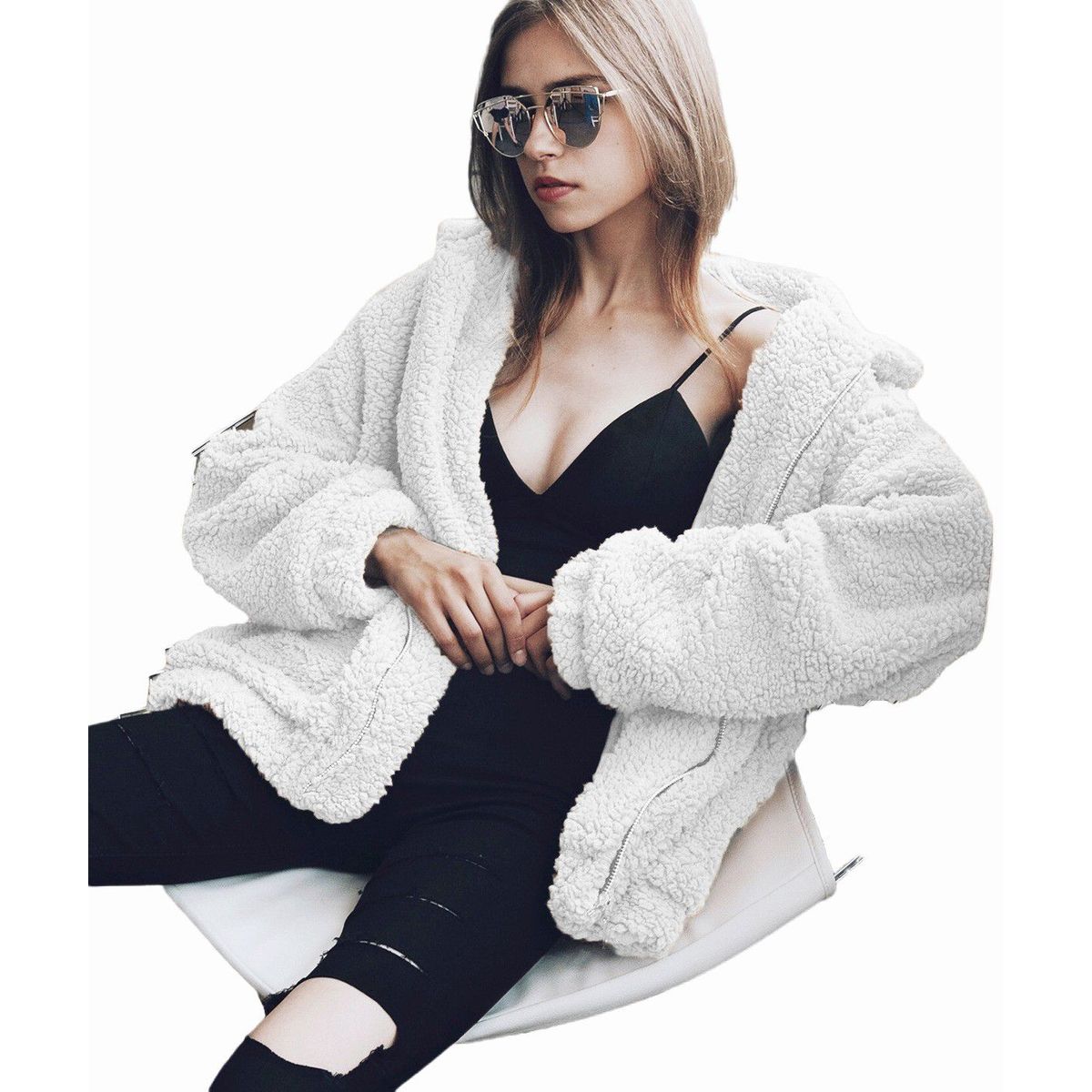 GENERICO - Abrigo acolchado para mujer - Blanco