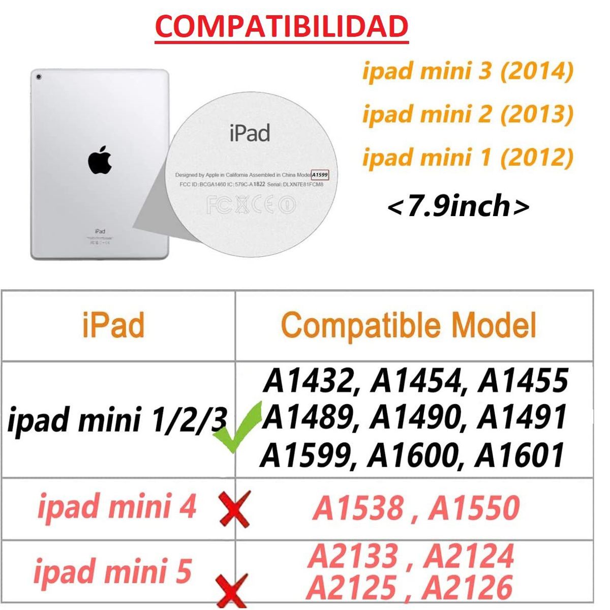 GENERICO - Funda de Cuero y Lapiz Optico para iPad Mini 3era Gen A1599 A1600 Case