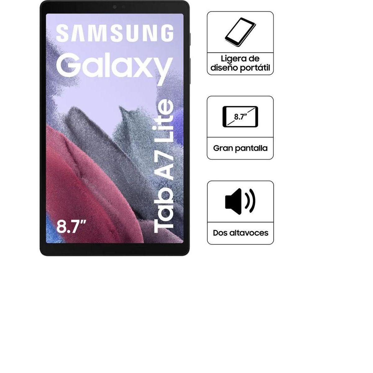 SAMSUNG - Tablet Samsung Galaxy Tab A7 Lite SM-T220 87 Wi-Fi 4GB 64GB Gris