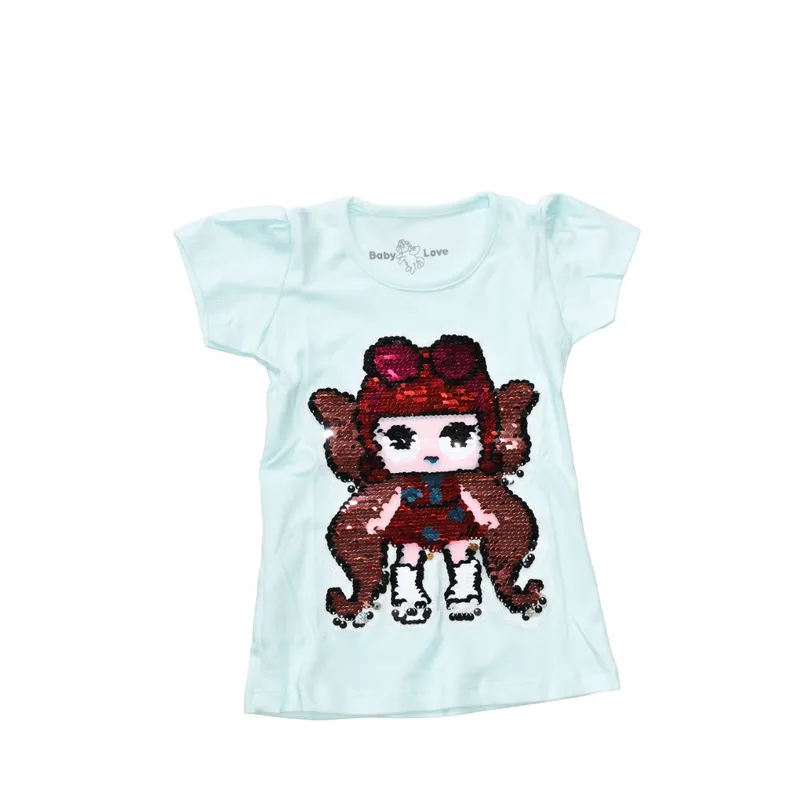 GENERICO - POLO NIÑA MANGA CORTA MUÑECA LOL LENTEJUELAS