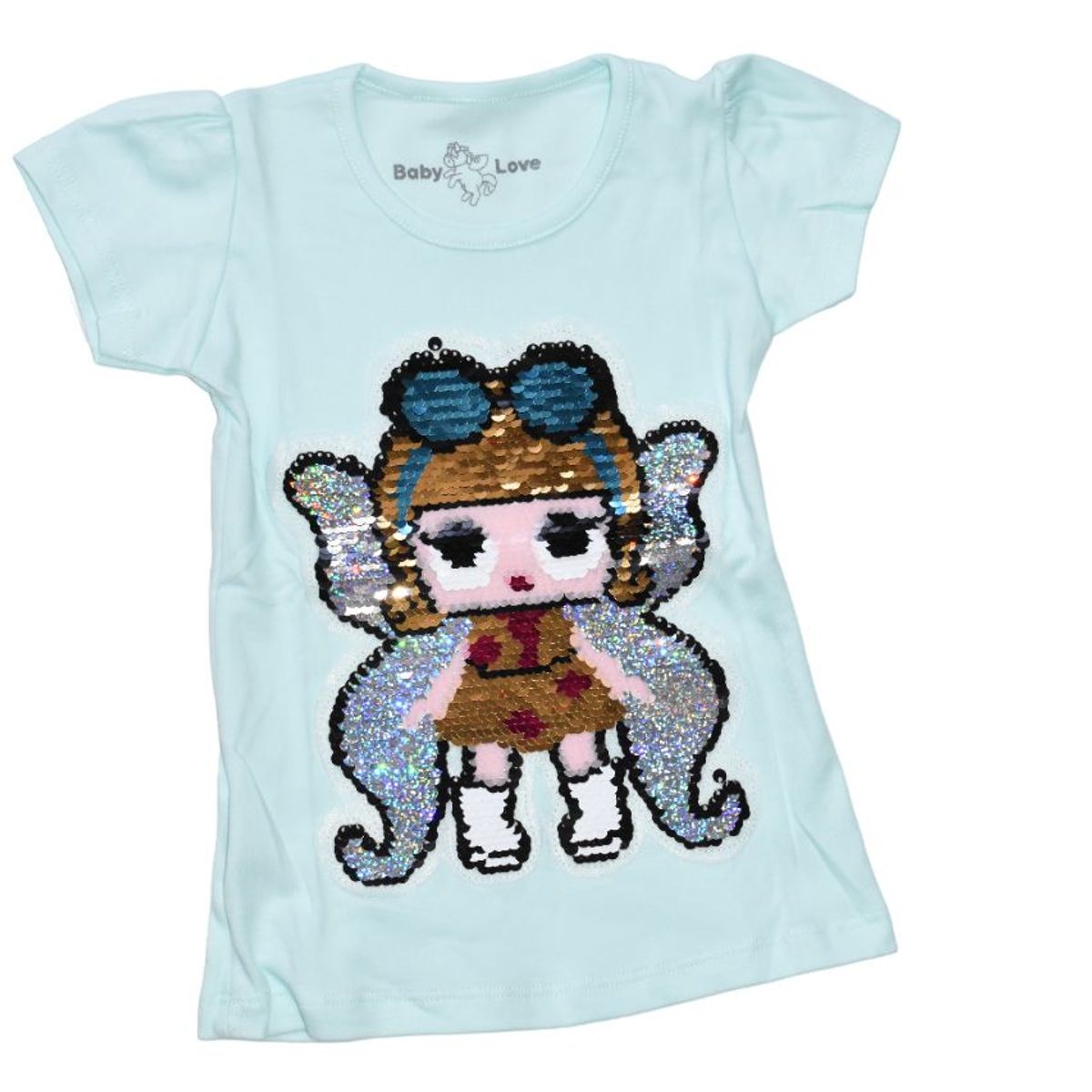 GENERICO - POLO NIÑA MANGA CORTA MUÑECA LOL LENTEJUELAS