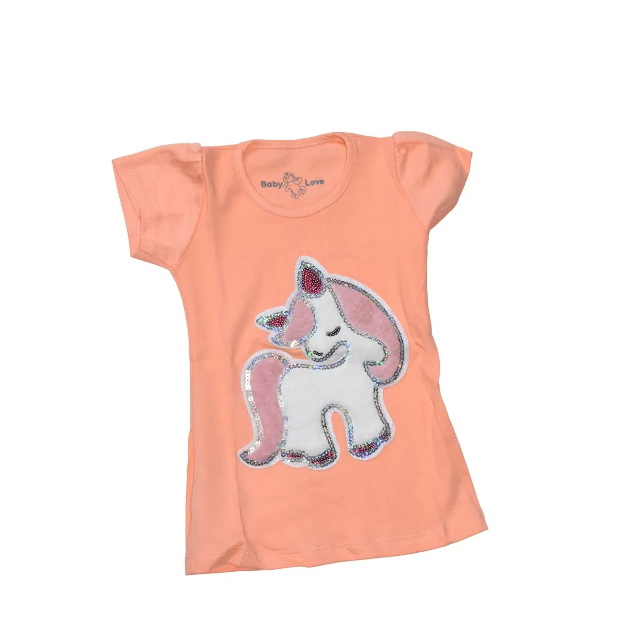 GENERICO - POLO NIÑA MANGA CORTA UNICORNIO PELUCHE