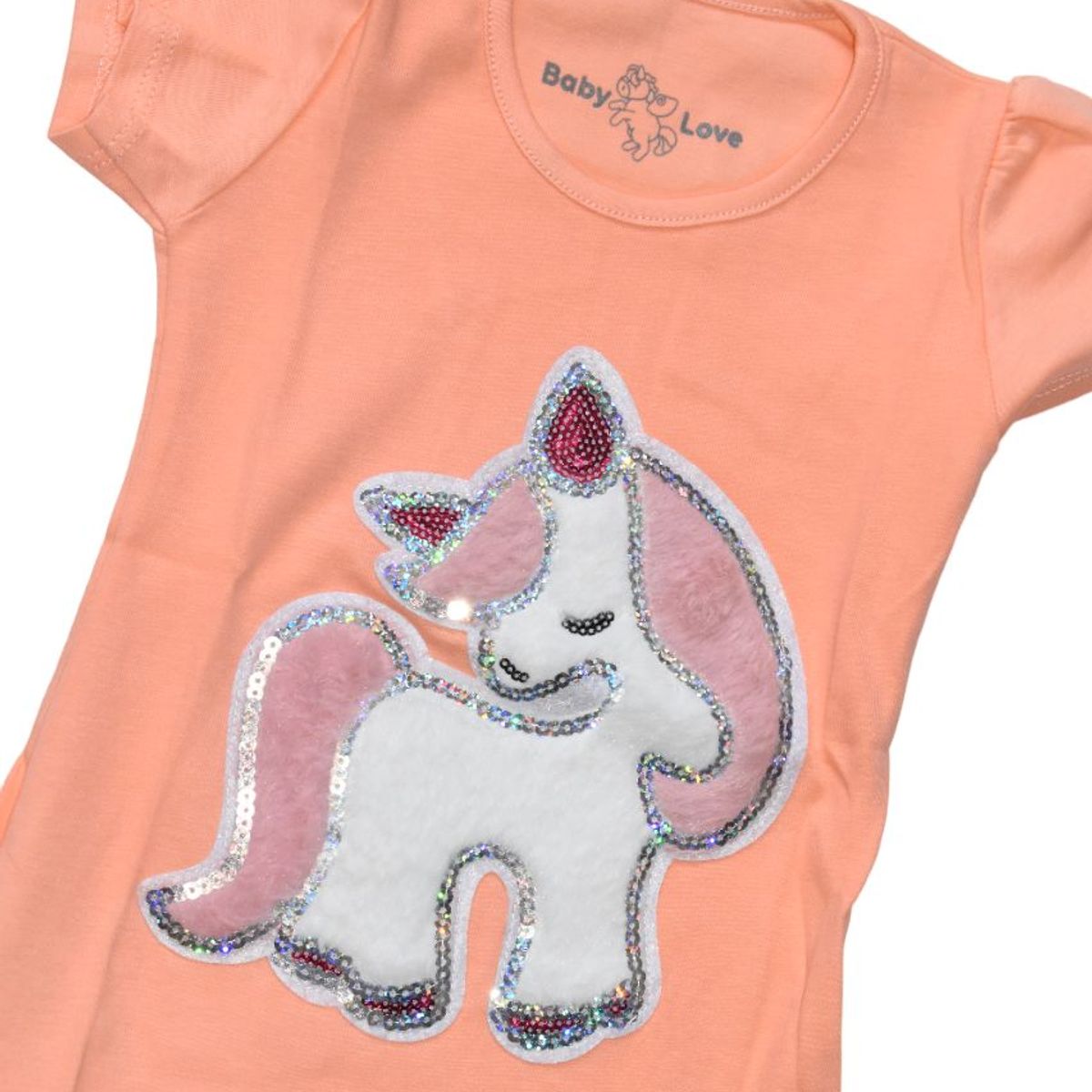 GENERICO - POLO NIÑA MANGA CORTA UNICORNIO PELUCHE