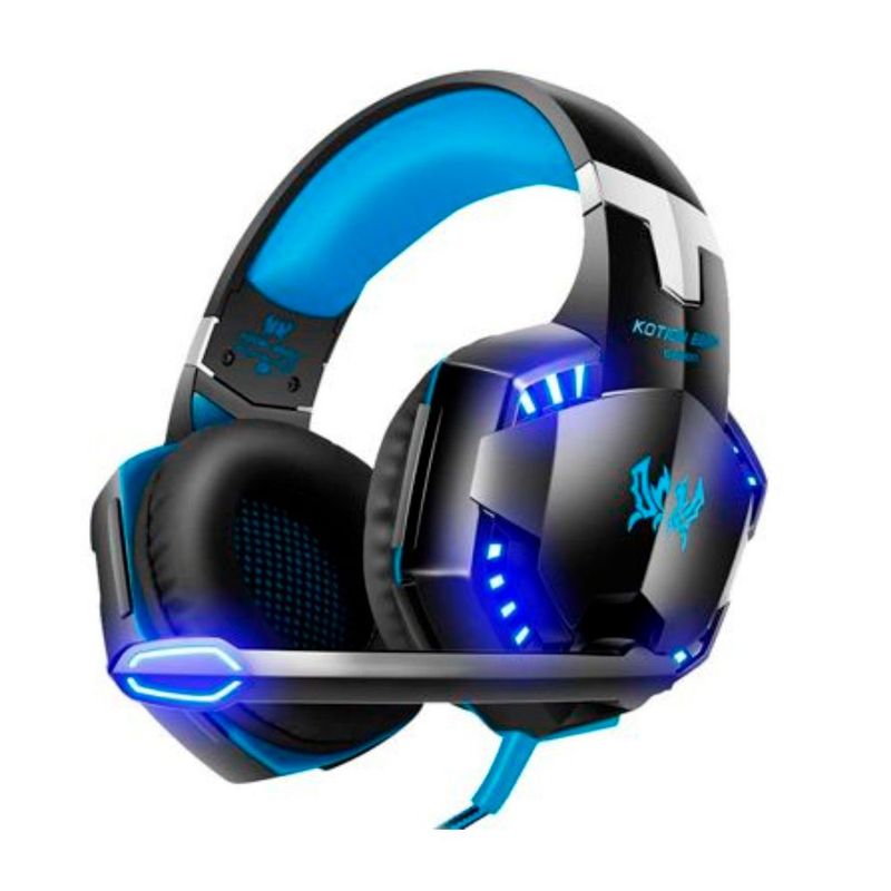 GENERICO - Audífono Gamer Con Micrófono A Cable Con Luces Led Para PC PS4 AZUL