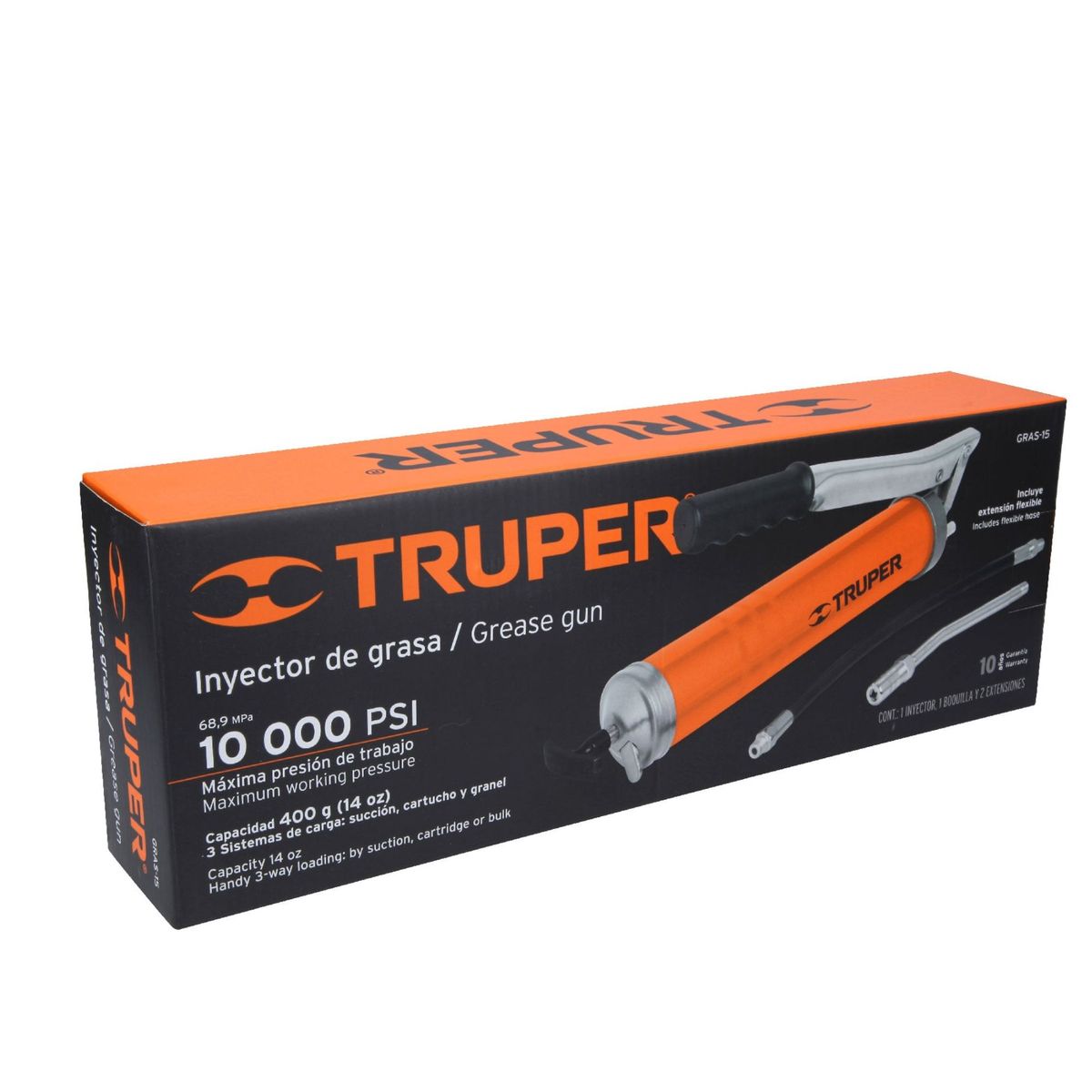TRUPER - Engrasadora inyectora de grasa 10000 PSI ,truper