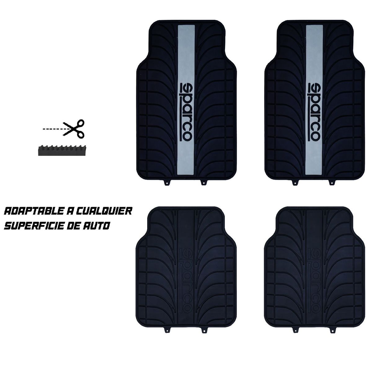 SPARCO - PROTECTOR FUNDA COBRE PISOS 4 PIEZAS SPARCO LINEA GRIS