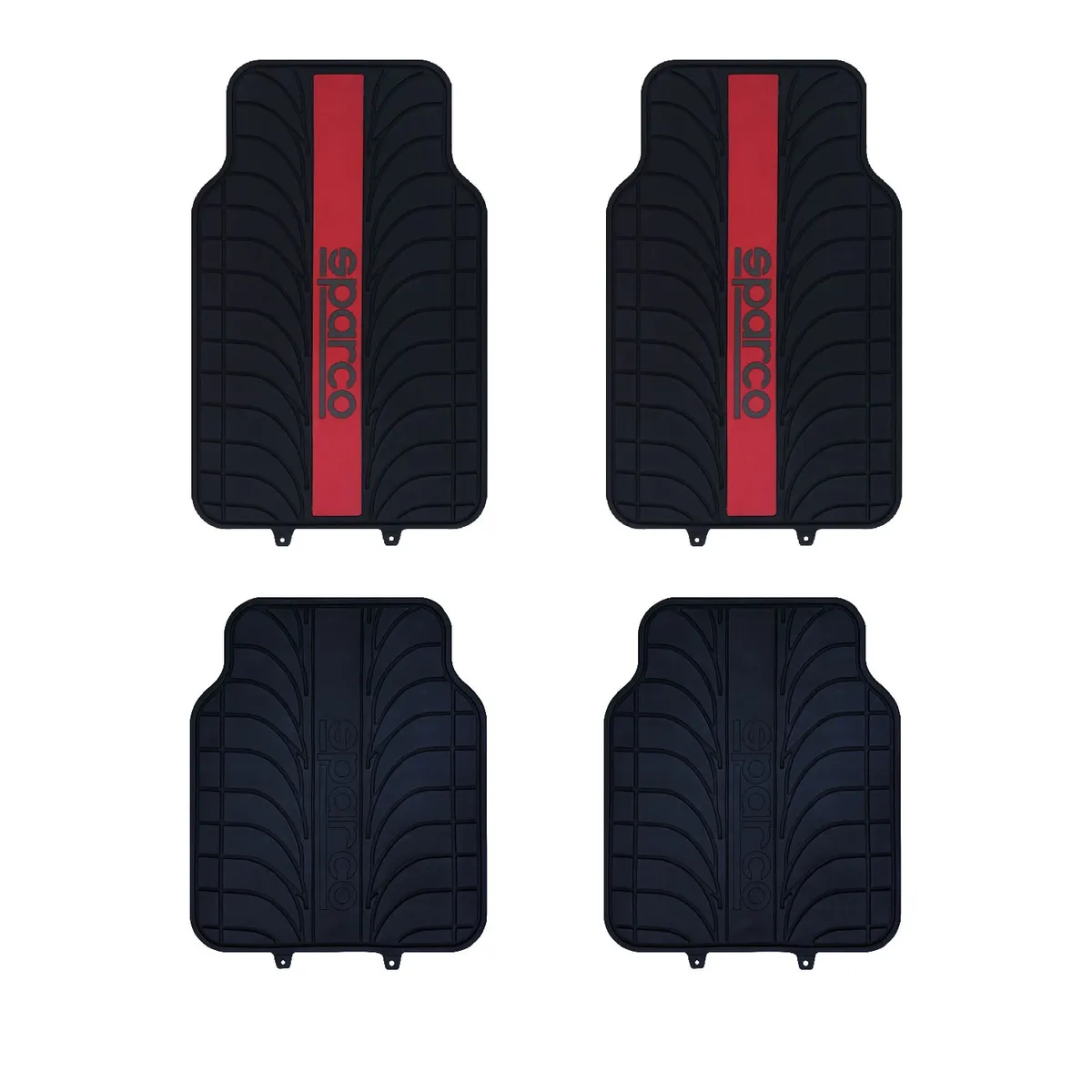 SPARCO - PROTECTOR FUNDA COBRE PISOS 4 PIEZAS SPARCO LINEA ROJO