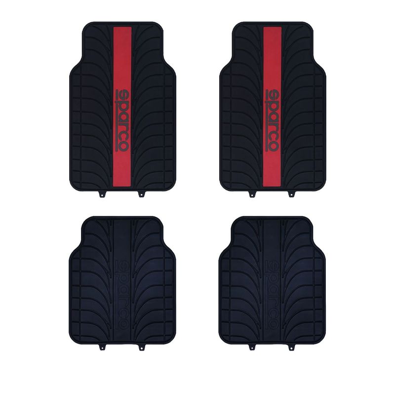 SPARCO - PROTECTOR FUNDA COBRE PISOS 4 PIEZAS SPARCO LINEA ROJO