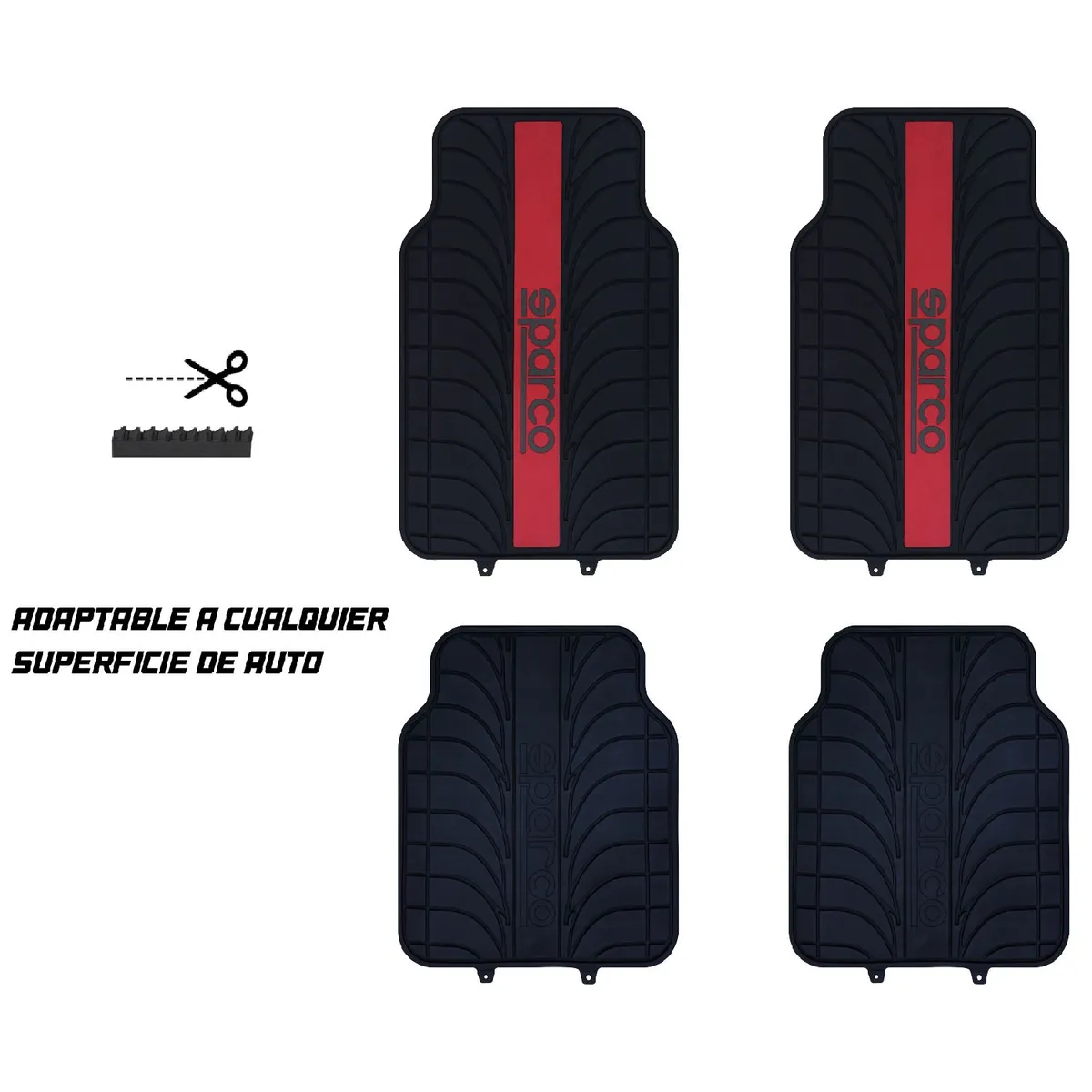 SPARCO - PROTECTOR FUNDA COBRE PISOS 4 PIEZAS SPARCO LINEA ROJO
