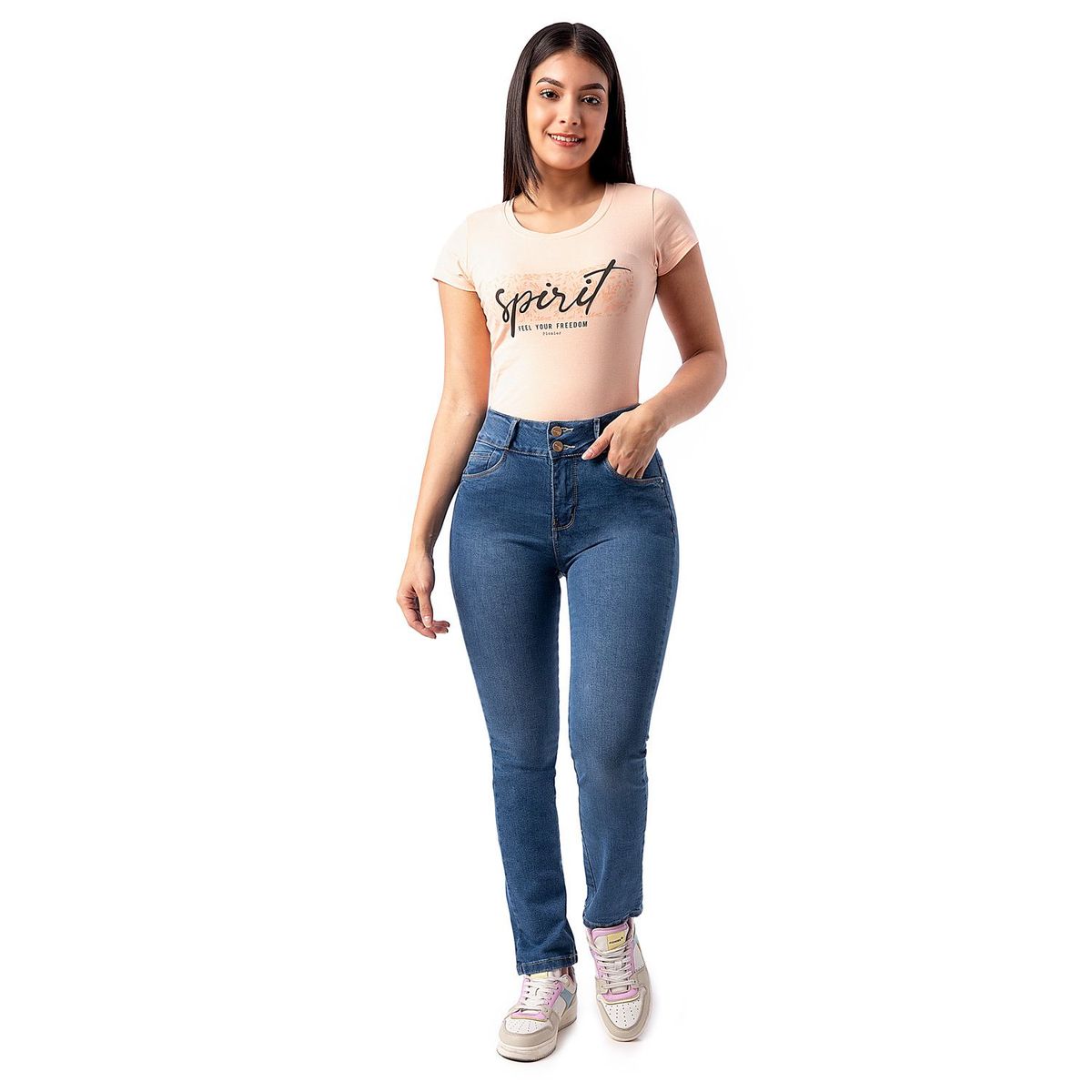 PIONIER - Pantalon Moda Denim Stretch Meiv Mujer