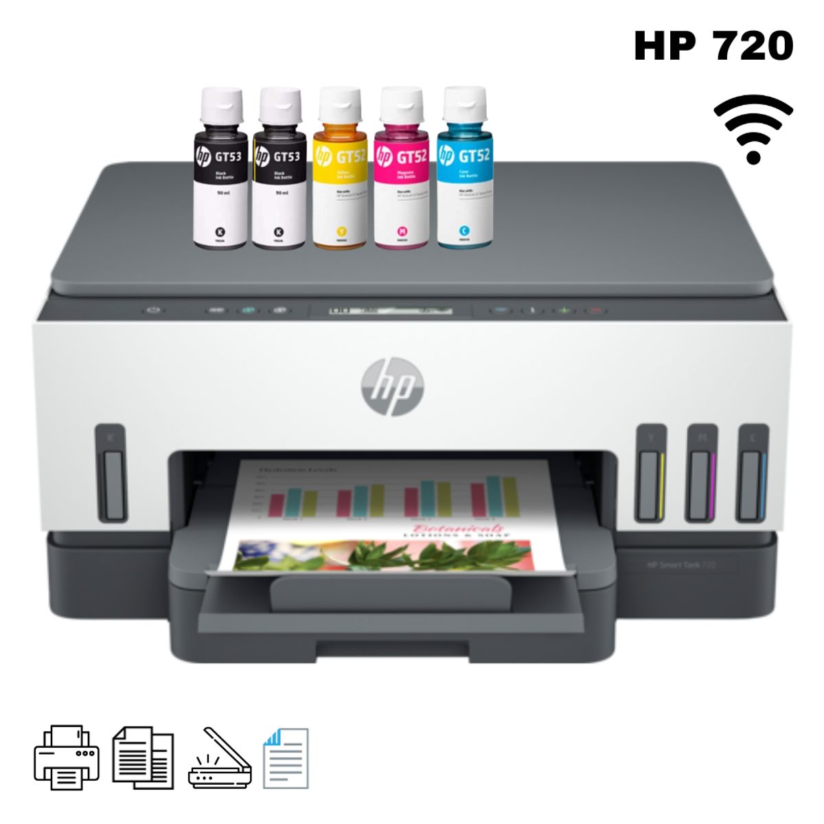 HP - Impresora Multifuncional HP Smart Tank 720