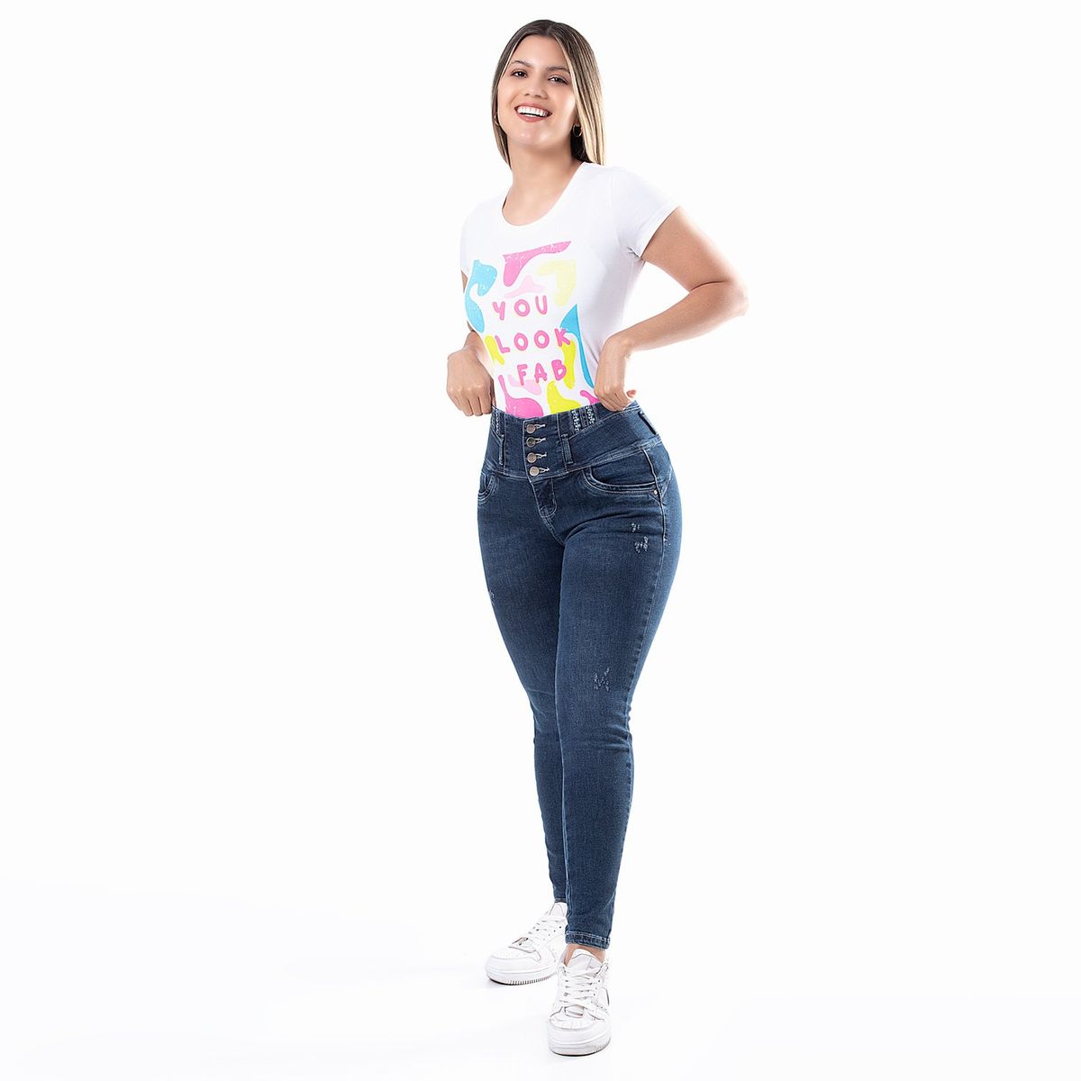 PIONIER - Pantalón Moda Denim Stretch Mujer Meuh