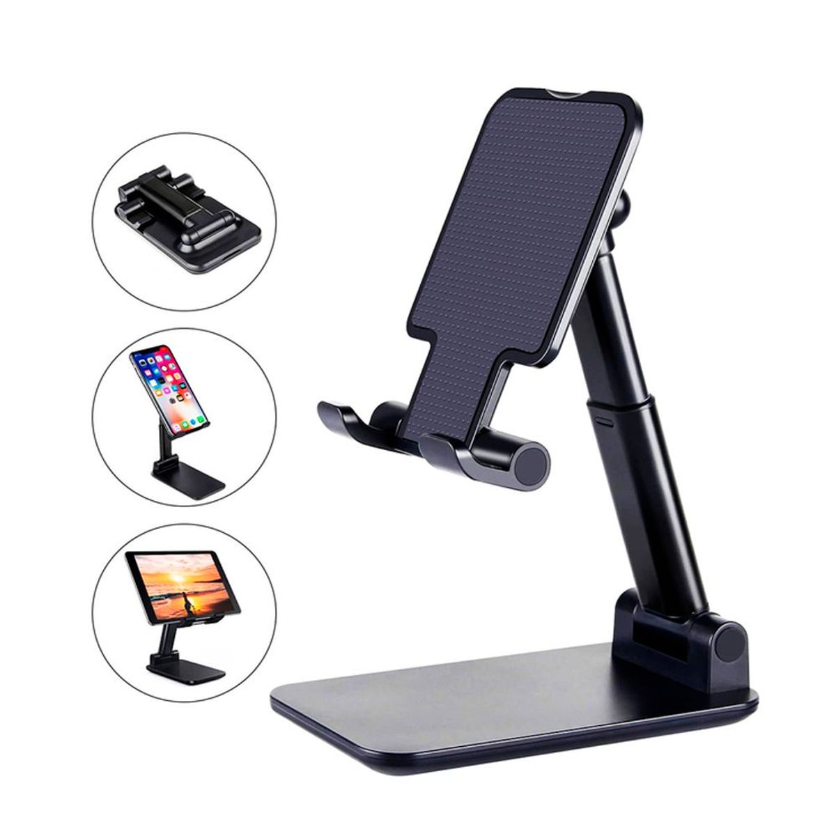 GENERICO - Soporte para Celular en Escritorio Portátil Plegable Negro