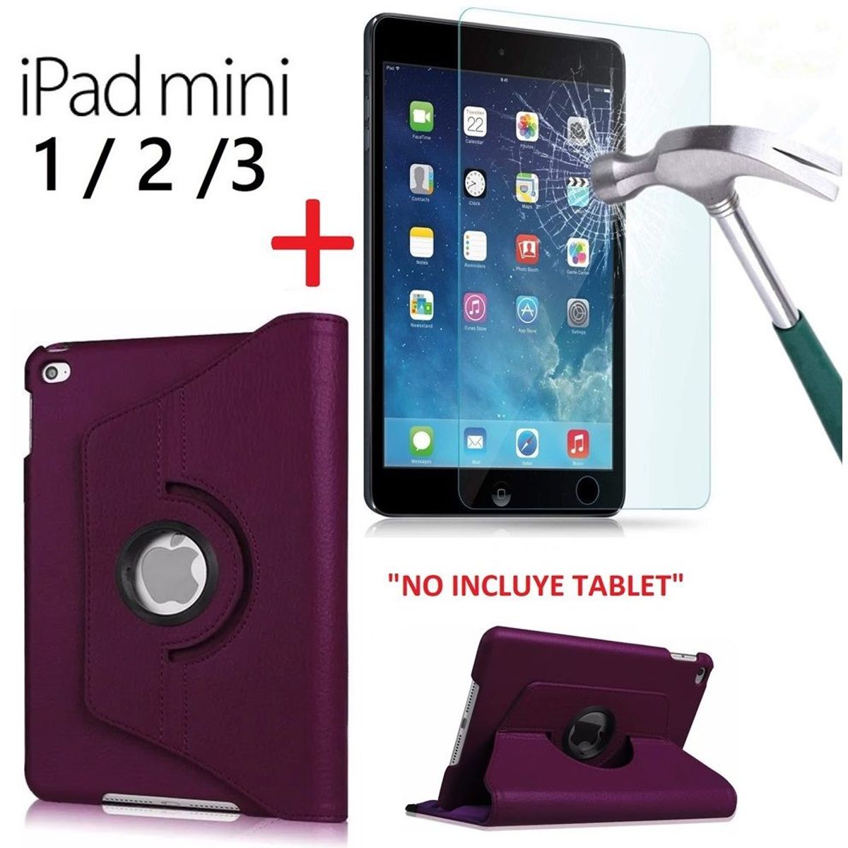 GENERICO - Case y Protector de Pantalla para iPad Mini 3era Gen A1599 A1600