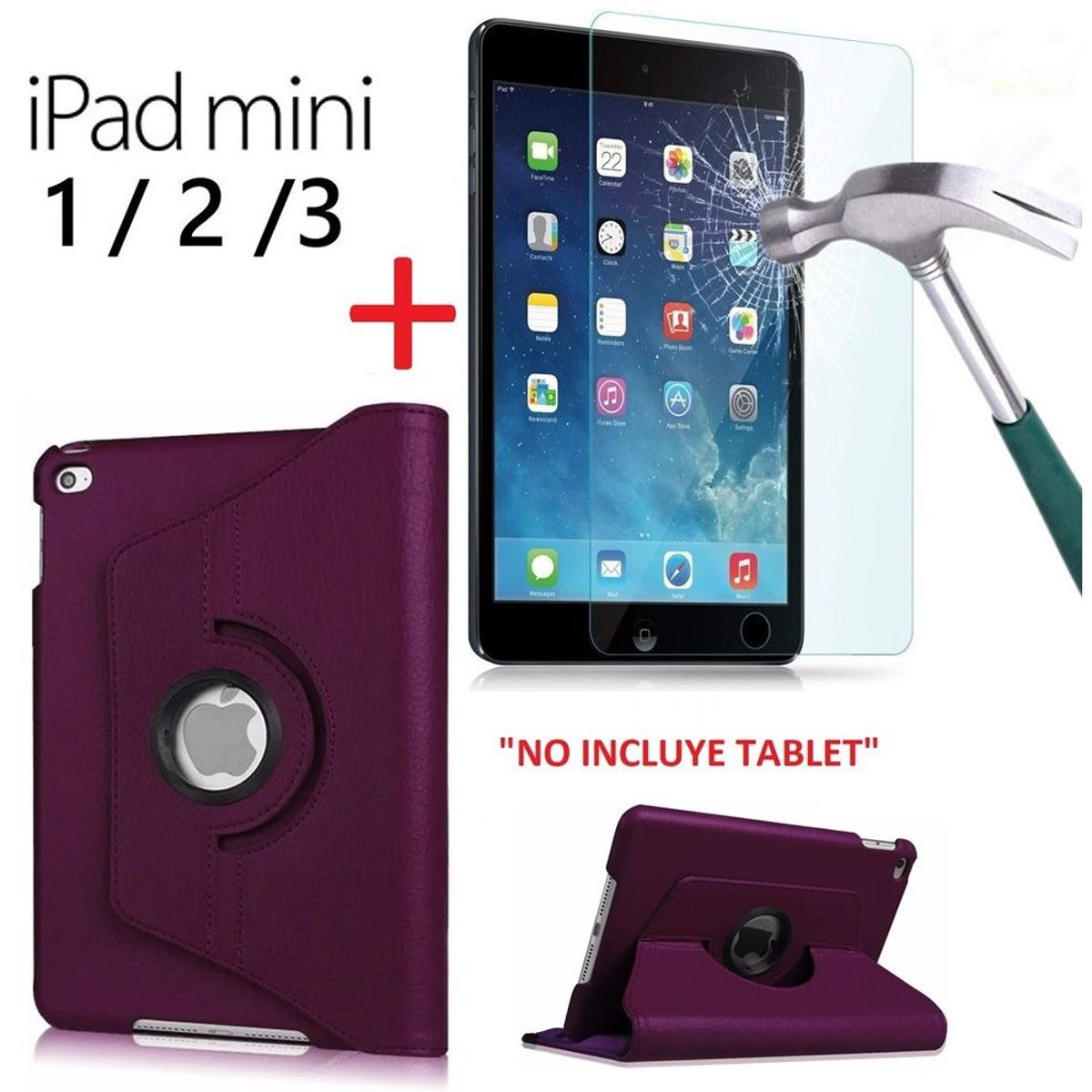 GENERICO - Case y Protector de Pantalla para iPad Mini 3era Gen A1599 A1600