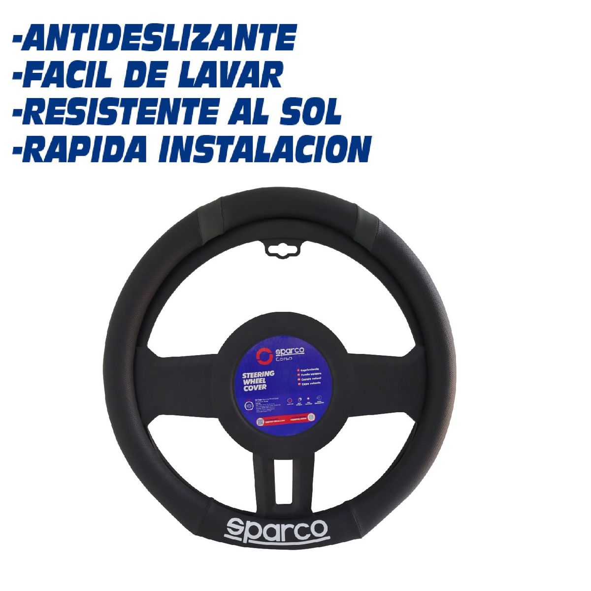 SPARCO - FORRO CUBRE FUNDA TIMON DEPORTIVO CON DETALLE PLOMO SPARCO
