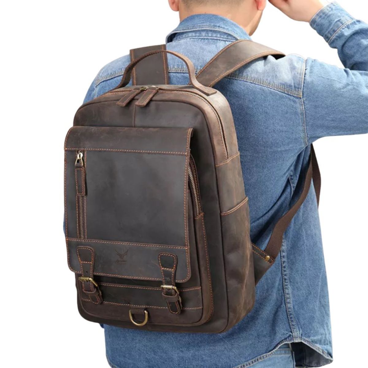 ARMUZ - MOCHILA DE CUERO MALCOLM 2254 (LAPTOP 14")