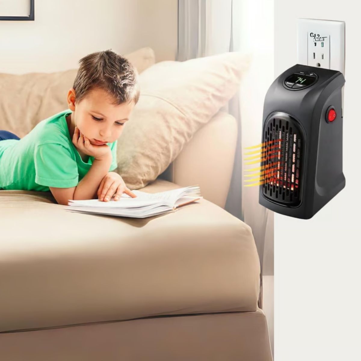 GENERICO - Calefactor Estufa Portatil 400W  Control Remoto para Oficina Domitorio