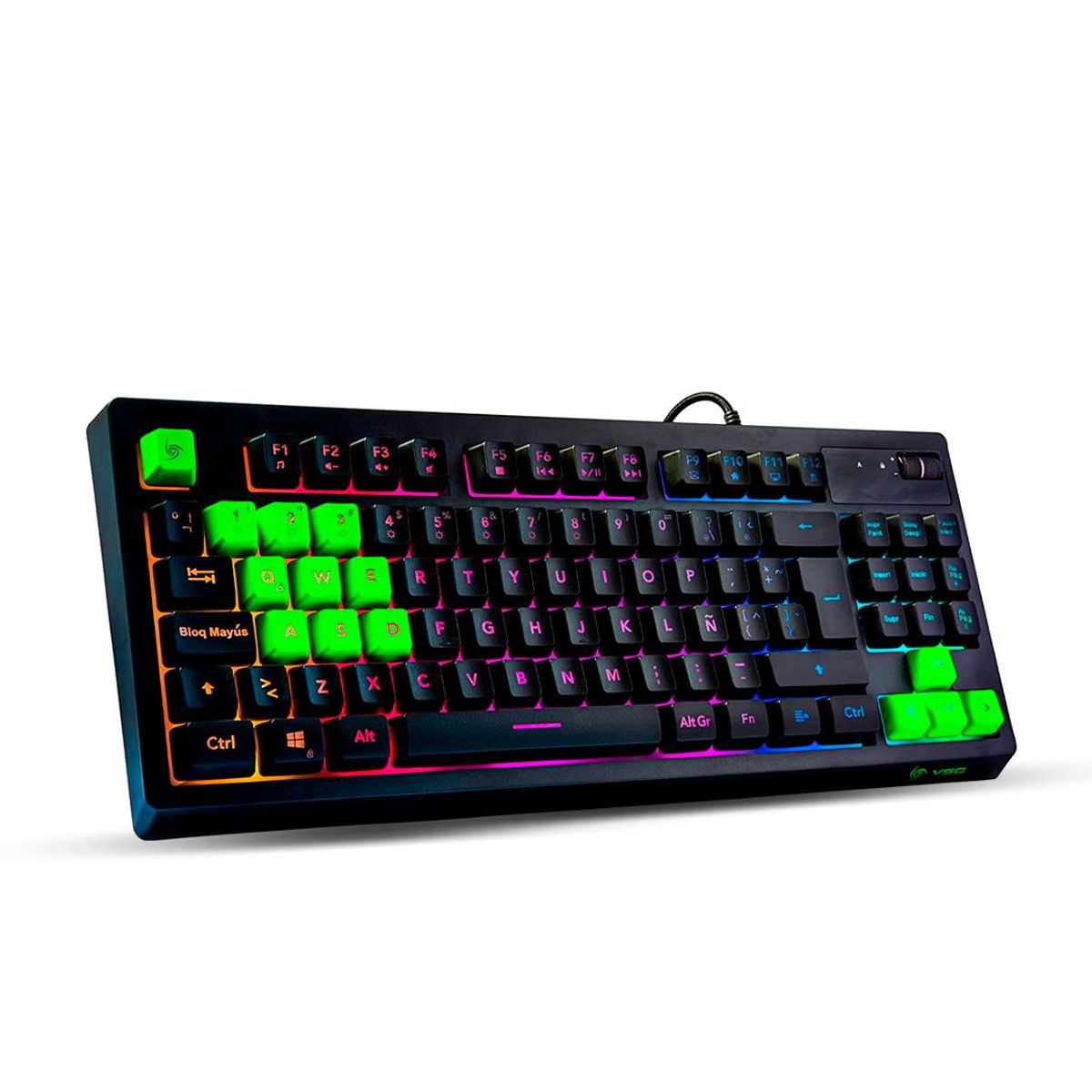 VSG - Teclado TKL 80 Gamer VSG Pulsar membrana RGB Con teclas Extra - Negro