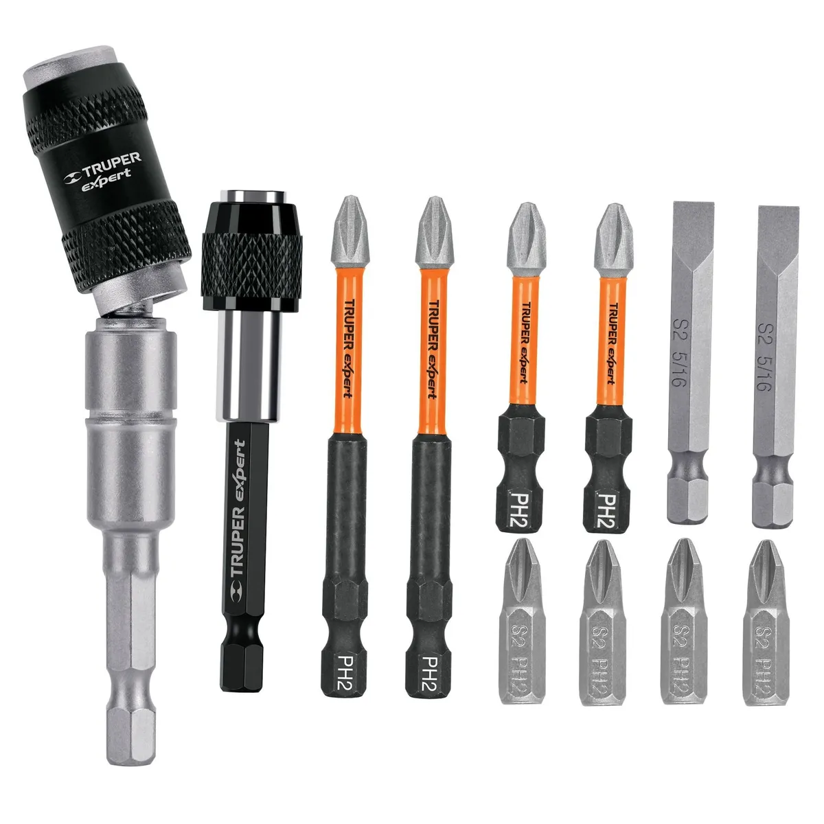 TRUPER - Kit adaptador magnético articulado puntas atornilladores 12 Piezas