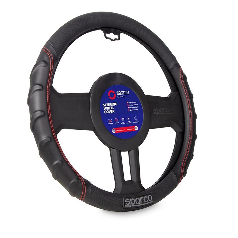SPARCO - Funda Cubre Volante Forro De Timon Costura Sparco Sps102rd.