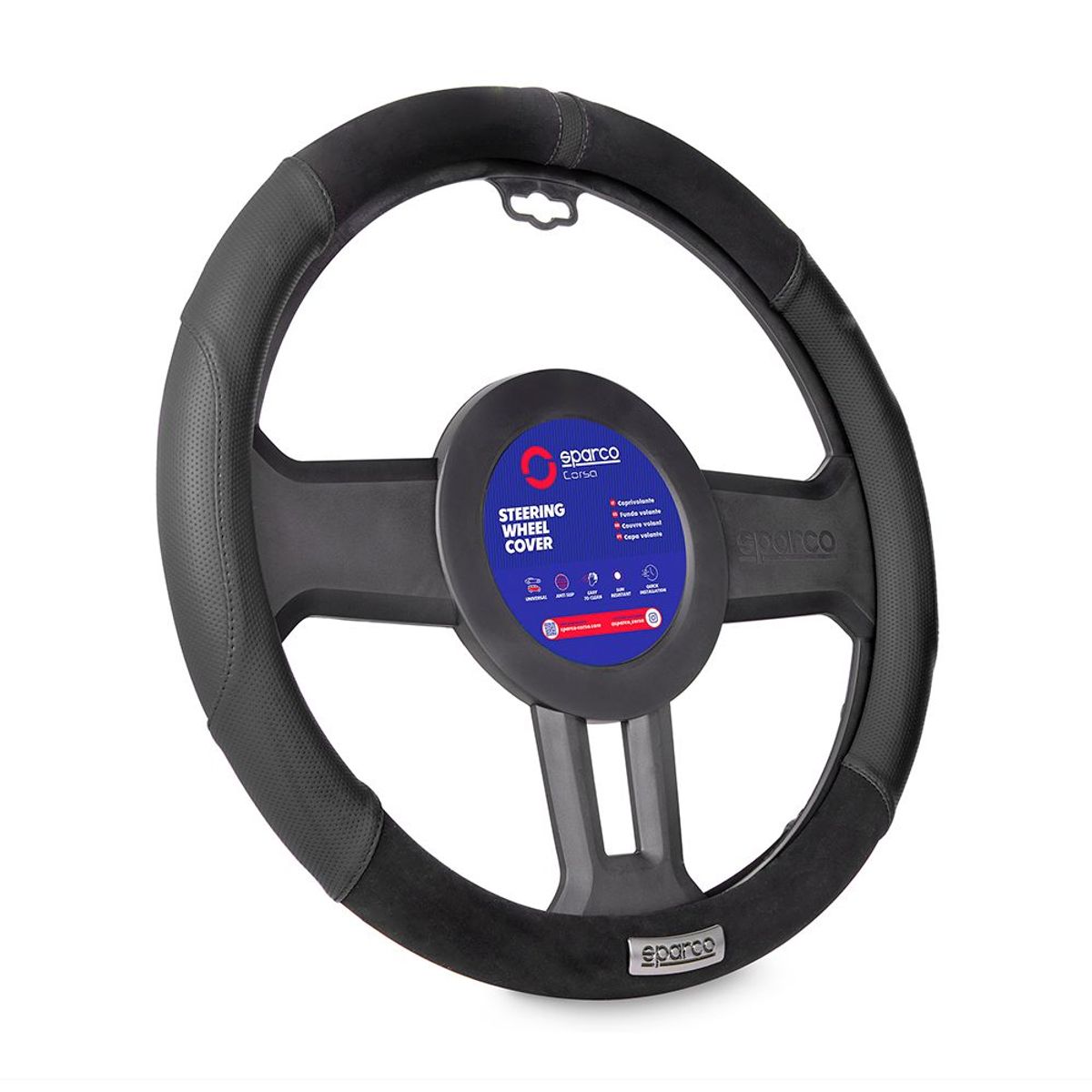 SPARCO - Funda Cubre Volante Forro Timon Microfibra Sparco Sps103bk