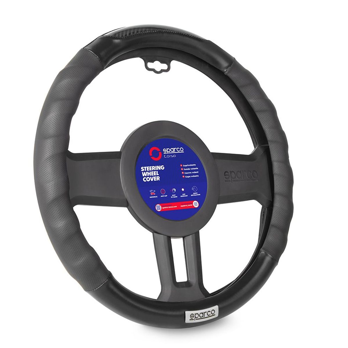SPARCO - Cubre Volante Forro Timon Fibra  Cuero Sparco Sps105bk