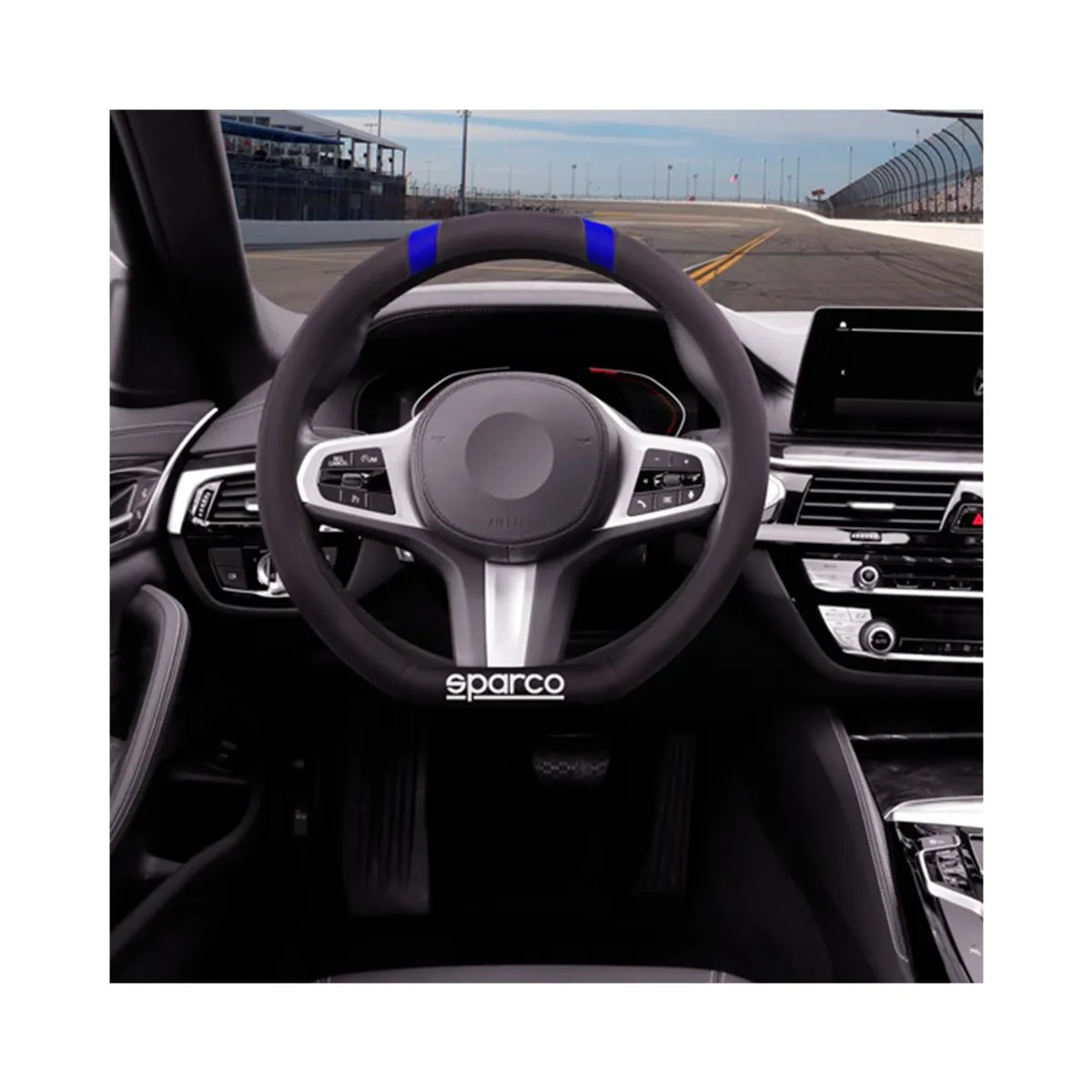 SPARCO - Cubre Volante Forro De Timon Tipo D Sparco Spc1114bl.