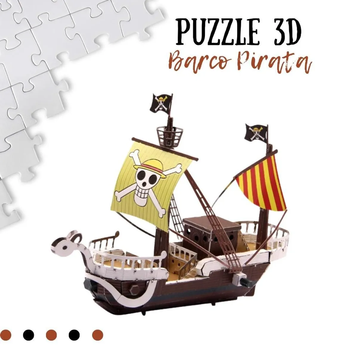 SHEEPBUSTER - Rompecabezas Armable 3D Barco Pirata para Niños y Adultos