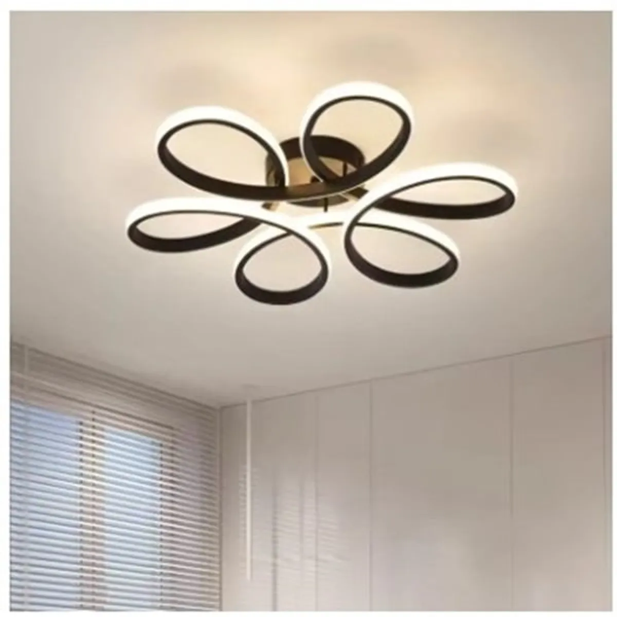 GENERICO - Lámpara de techo colgante LED modelo flor color negro