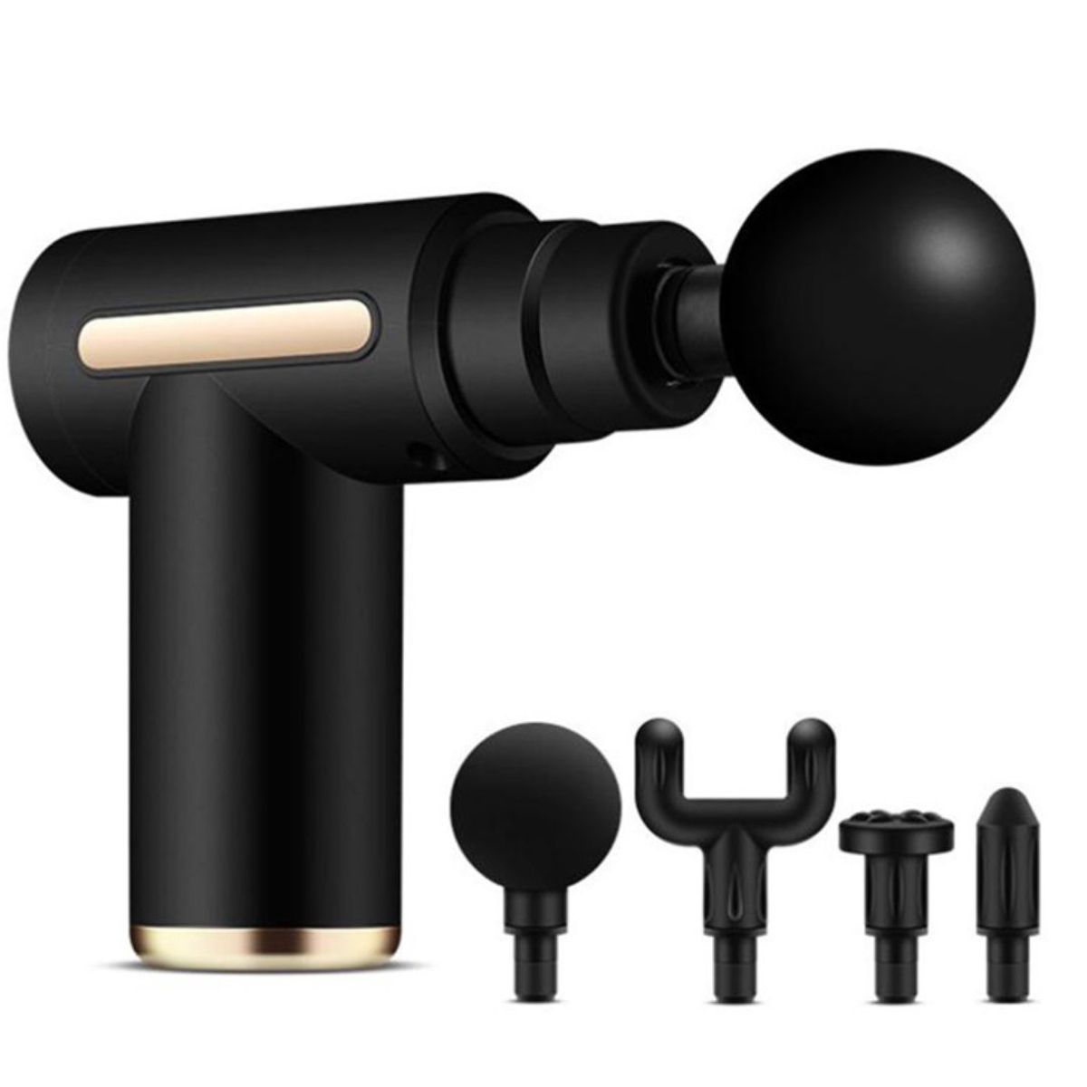 OEM - Pistola Masajeadora Massage Gun 4 Cabezales NEGRO