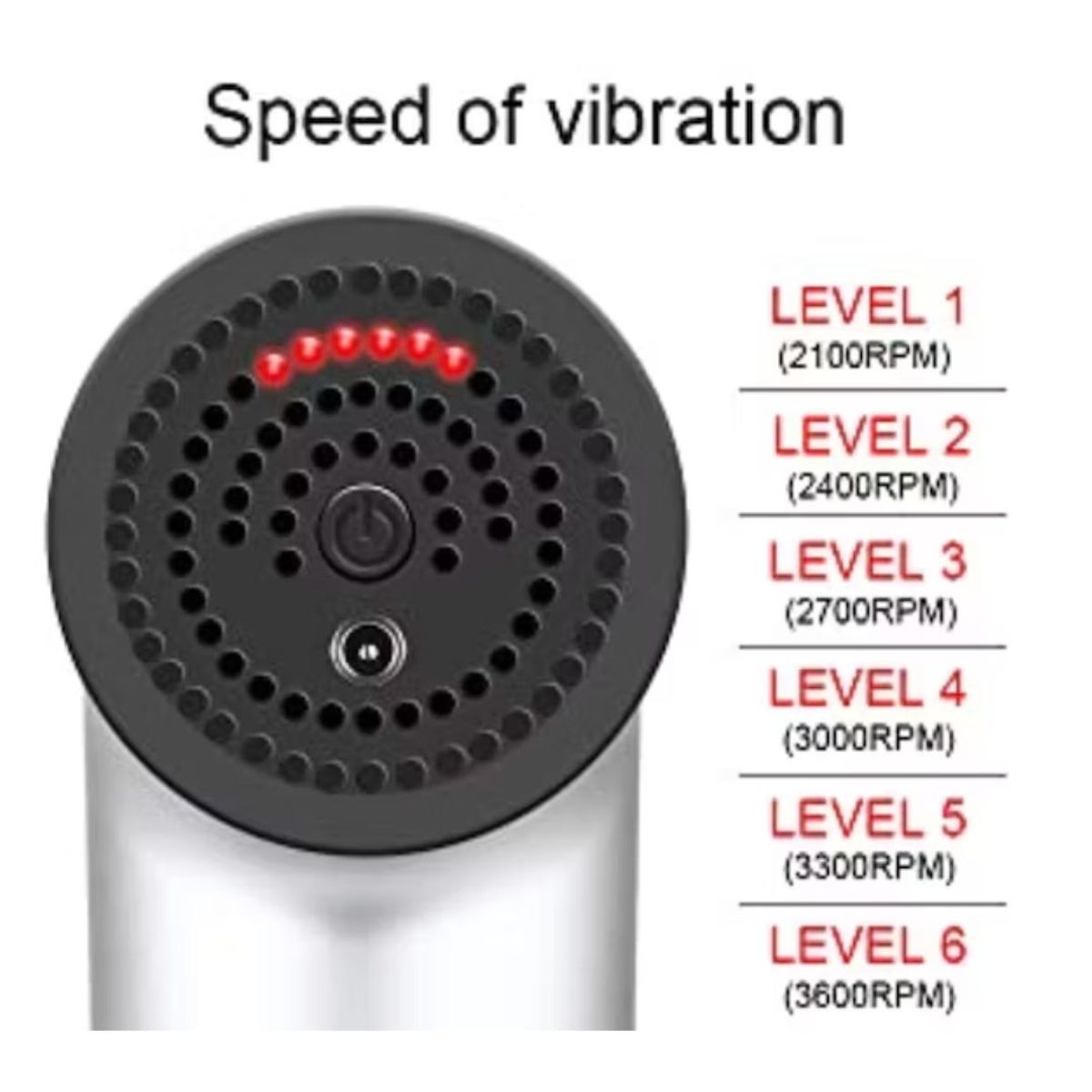 OEM - Pistola Masajeadora Massage Gun 4 Cabezales NEGRO