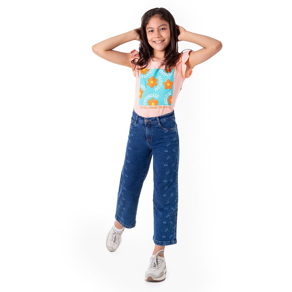 PIONIER - Pantalon Moda Denim Stretch Luana Niña