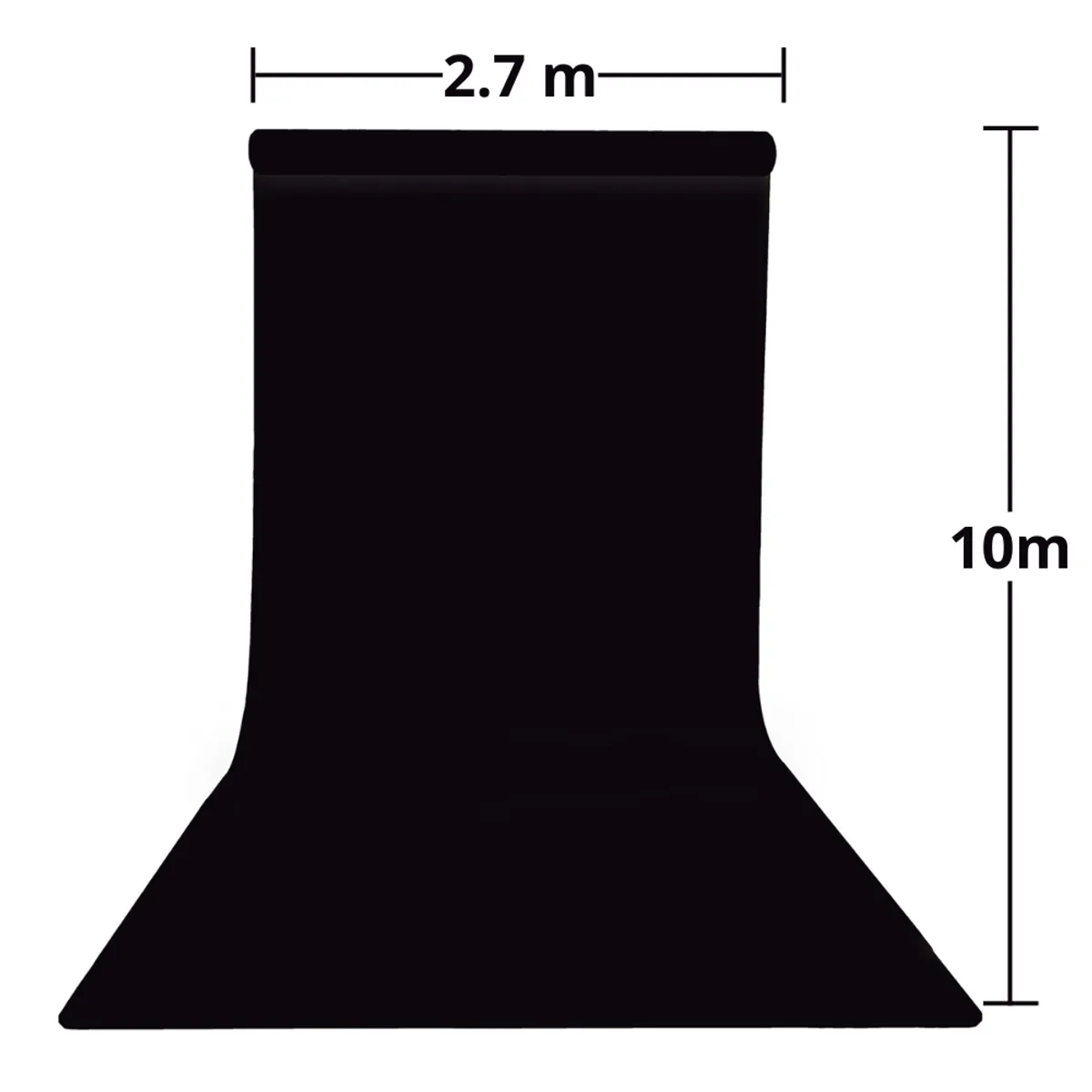 GENERICO - Fondo de papel cartulina fotográfico NEGRO 2 metros 70 cm ×10metros