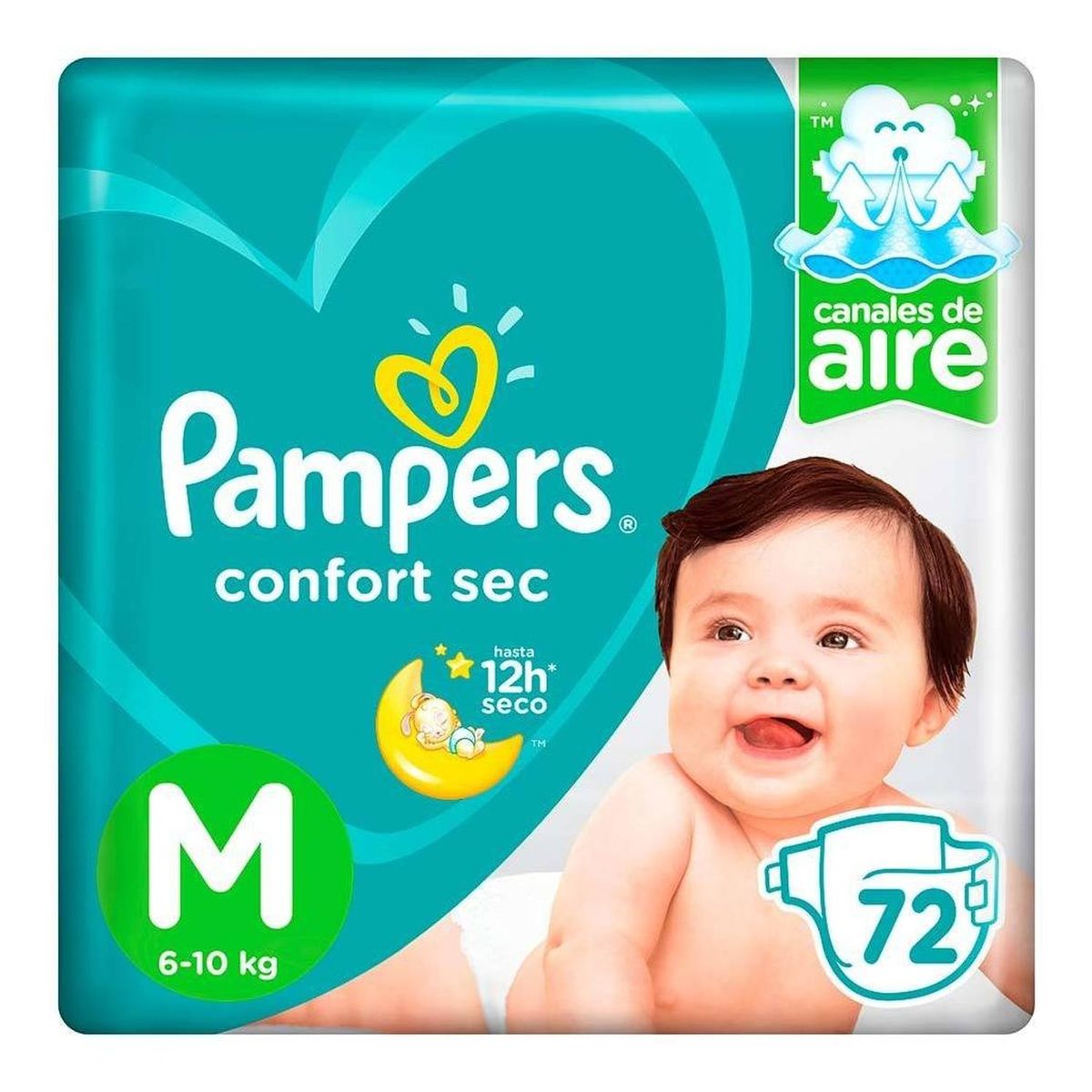 PAMPERS - Pañales Pampers Confort Sec Talla M 72 unidades