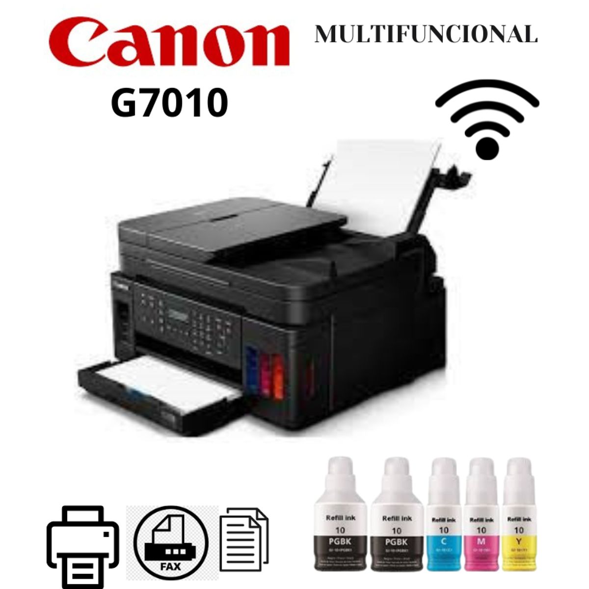 CANON - Impresora G7010 Multifuncional Duplex Wifi Ethernet Adf Fax