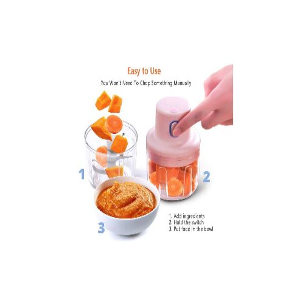 GENERICO - Picador eléctrico portátil pequeño recargable