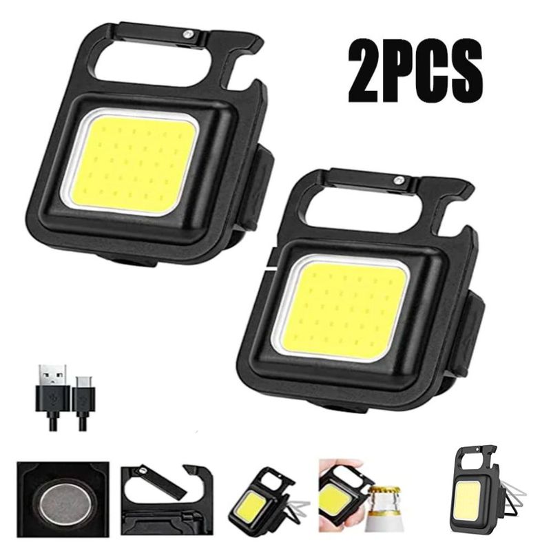GENERICO - Pack Mini Linterna Doble de Bolsillo Led de Emergencia Multifuncional