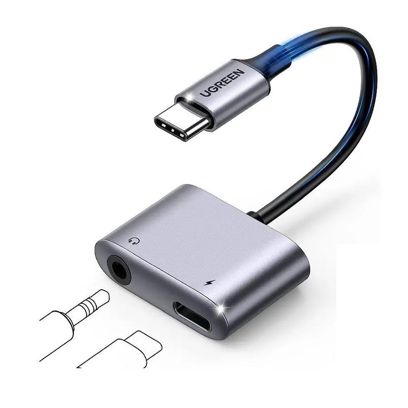 UGREEN - Adaptador de cargador y auriculares USB C a 35mm Ugreen