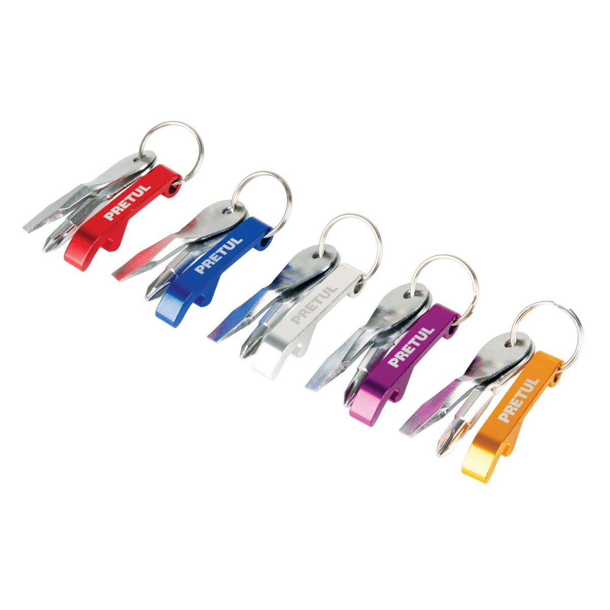 PRETUL - Kit Llavero destornillador desarmador 5 piezas, Pretul