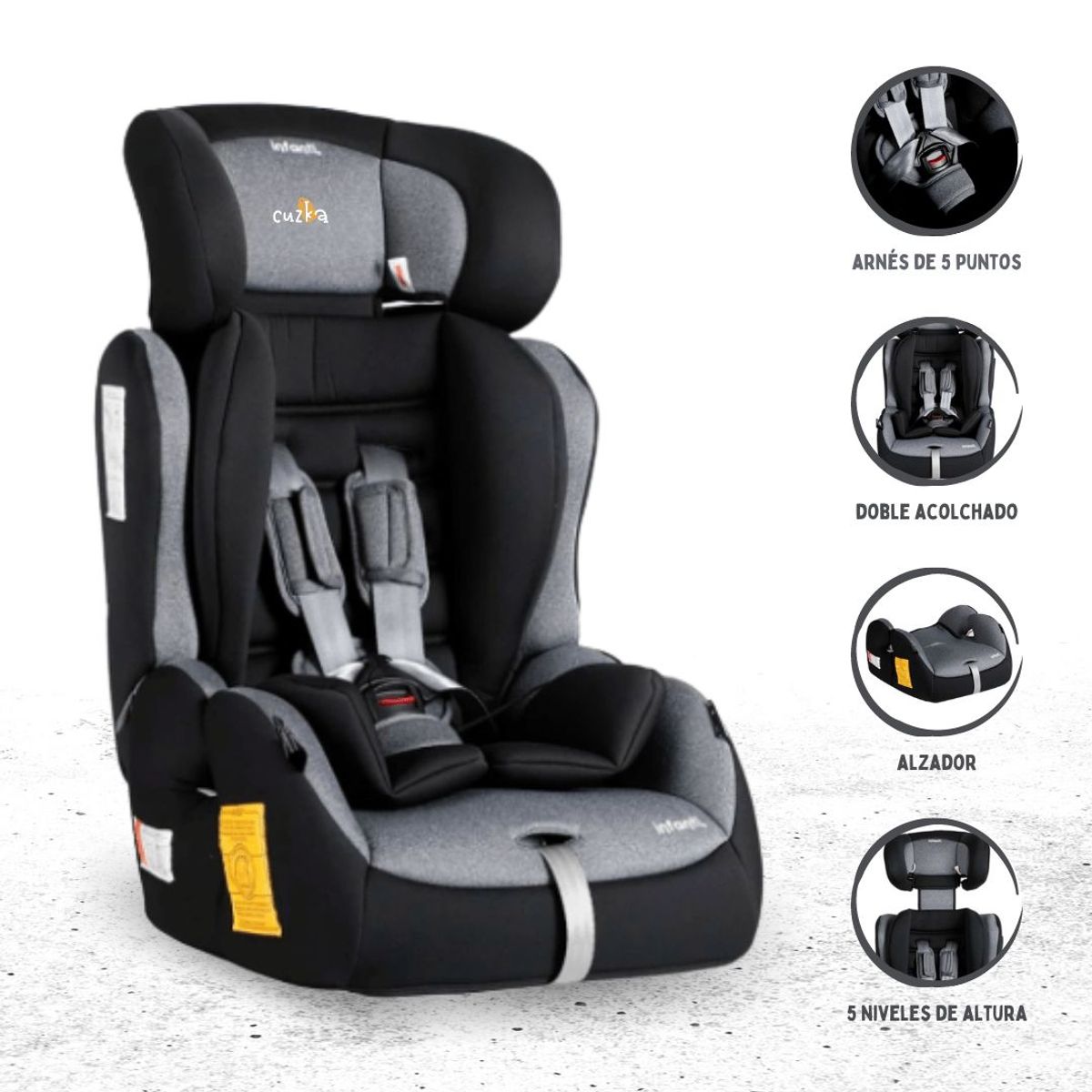 INFANTI - Silla Para Auto INFANTI »GRAND PRIX V6» Black