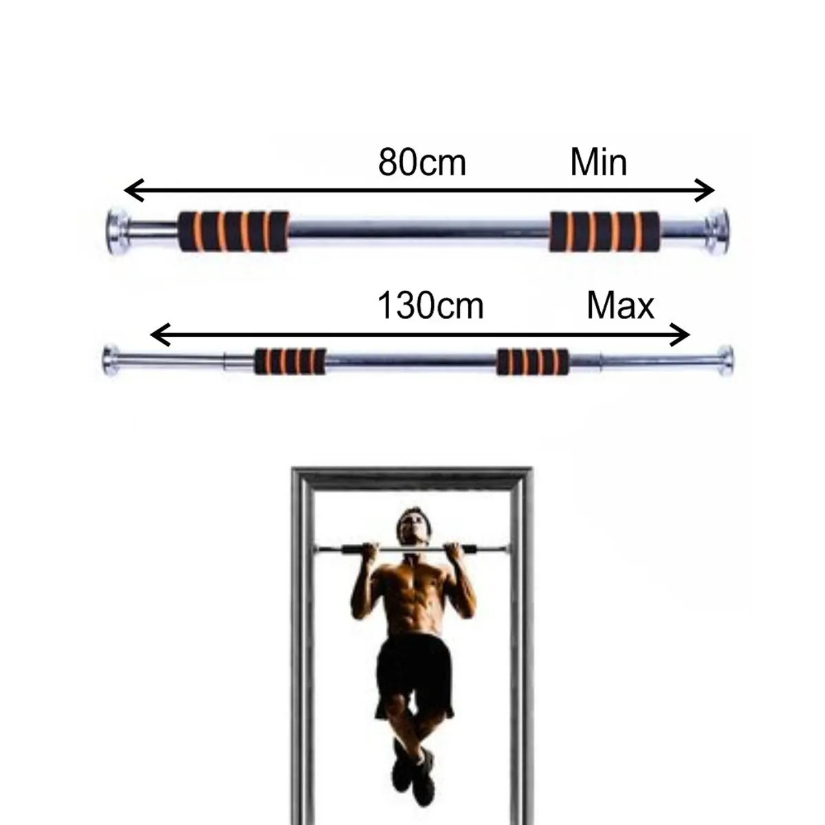 RUNNING SPORT PERU - Barra Dominadas para Puerta 80 - 130cm - Gym