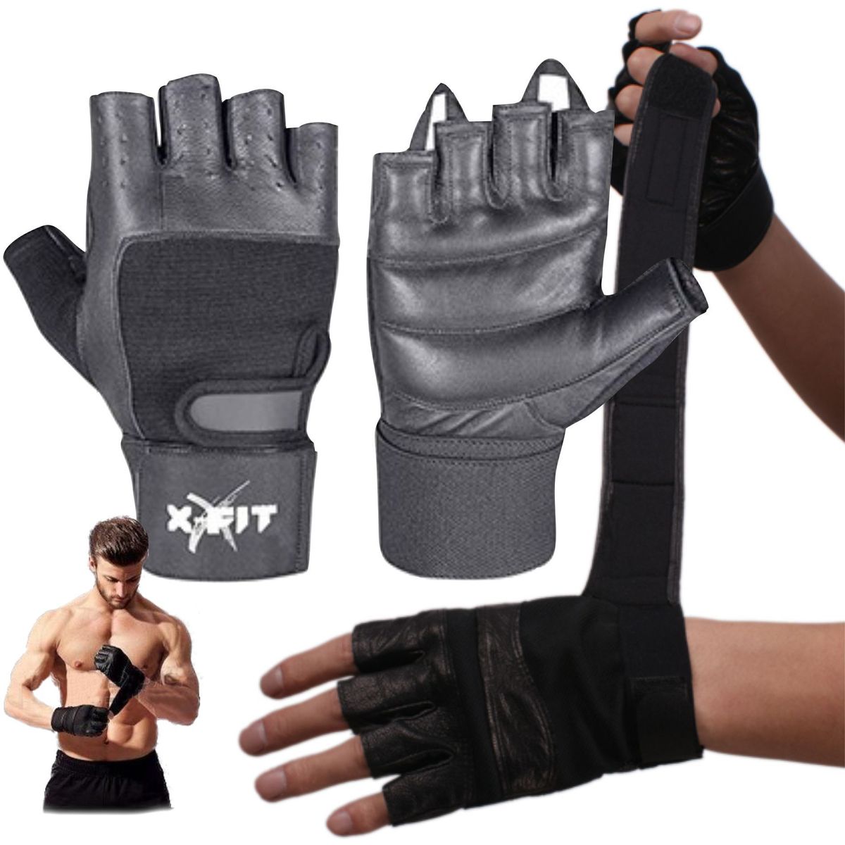 RUNNING SPORT PERU - Guantes de Cuero Importado Gym Talla M