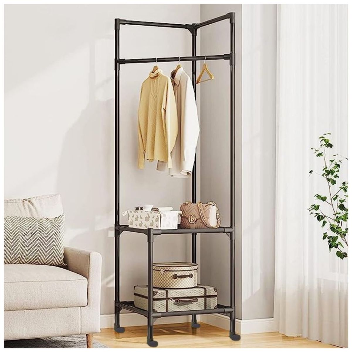 INSPIRA MARKET - Estante perchero zapatero esquinero multiuso con ruedas aleatorio