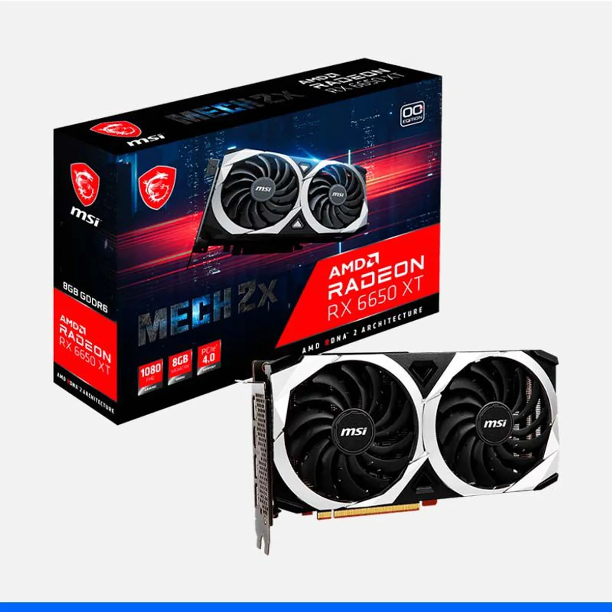MSI - Tarjeta de video MSI Radeon RX 6650 XT MECH 2X, 8GB, GDDR6